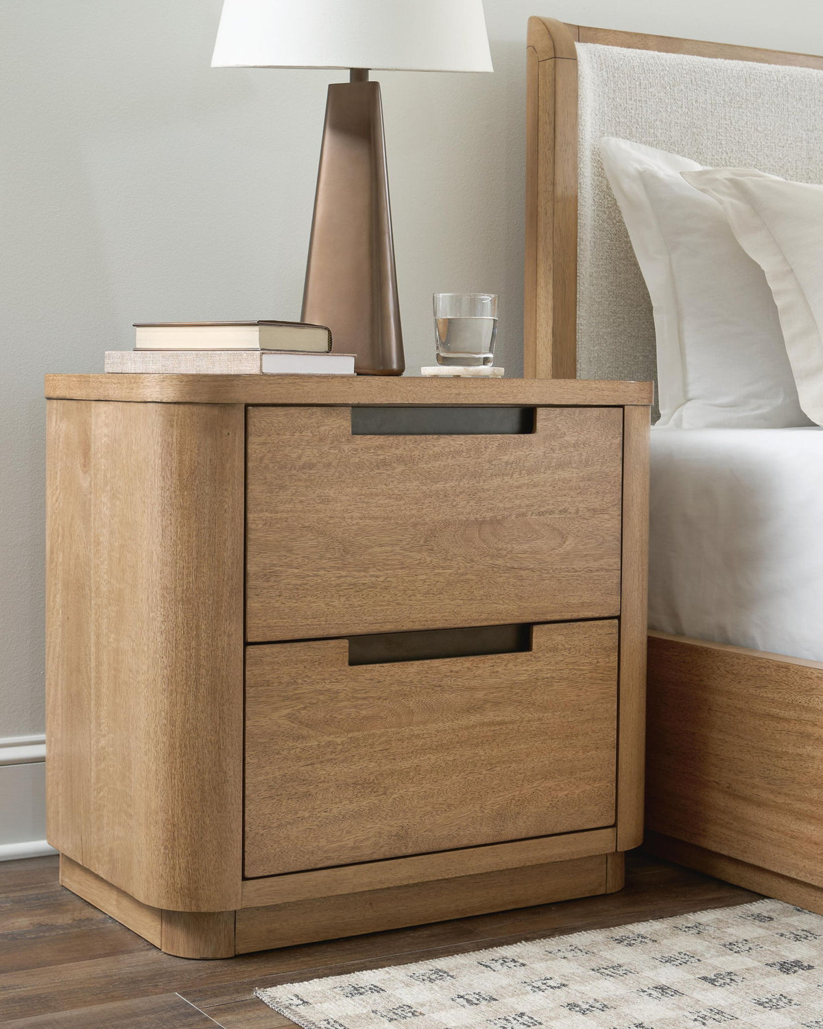 Cladian - Two Drawer Night Stand - Light Brown