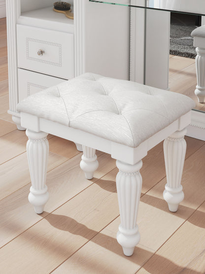 Maylilly - Vanity Upholstered Stool - White