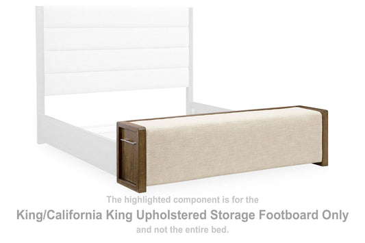 Marxmore - King/California King Upholstered Storage Footboard - Brown