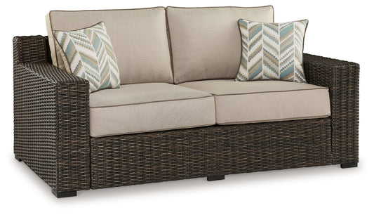 Coastline Bay - Loveseat W/Cushion - Brown