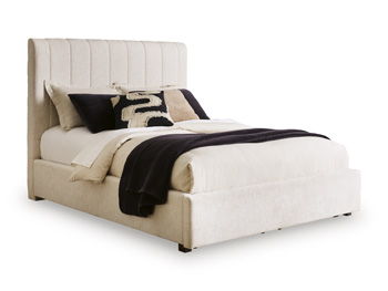 Shoralli - Queen Upholstered Storage Footboard/Rails/Slats - Beige