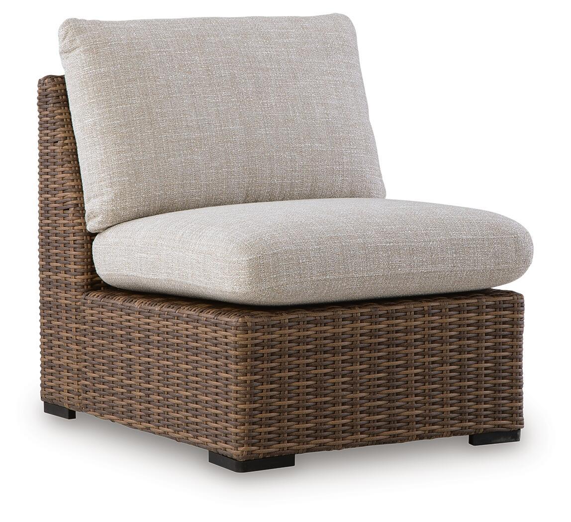 Angel Island - Armless Chair With Cushion - Beige / Brown