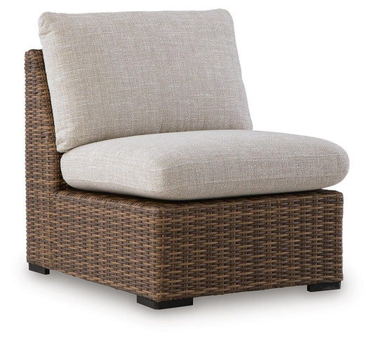 Angel Island - Armless Chair With Cushion - Beige / Brown