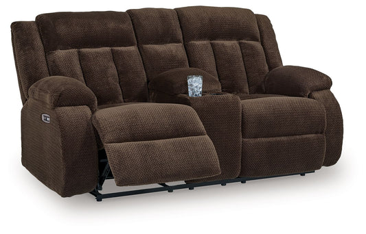 Greely Bend - Double Relcining Power Loveseat With Console
