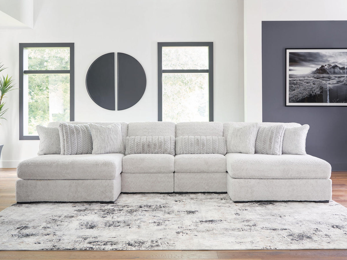 Snodoodle - 4-Piece Sectional With 2 Armless Chaises - Arctic