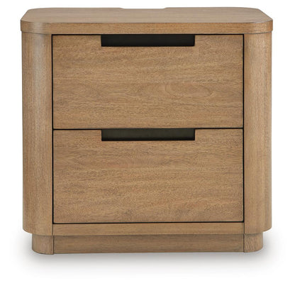 Cladian - Two Drawer Night Stand - Light Brown