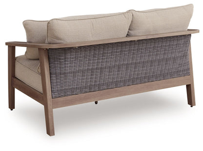 Francis Beach - Loveseat With Cushion - Natural / Gray