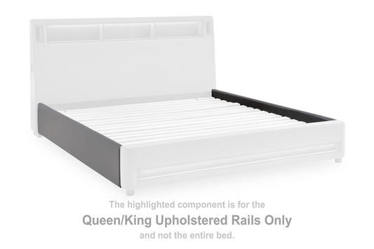 Cayberry - Queen/King Upholstered Rails - Gray
