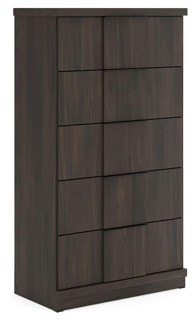 Jadiston - Five Drawer Chest - Dark Brown