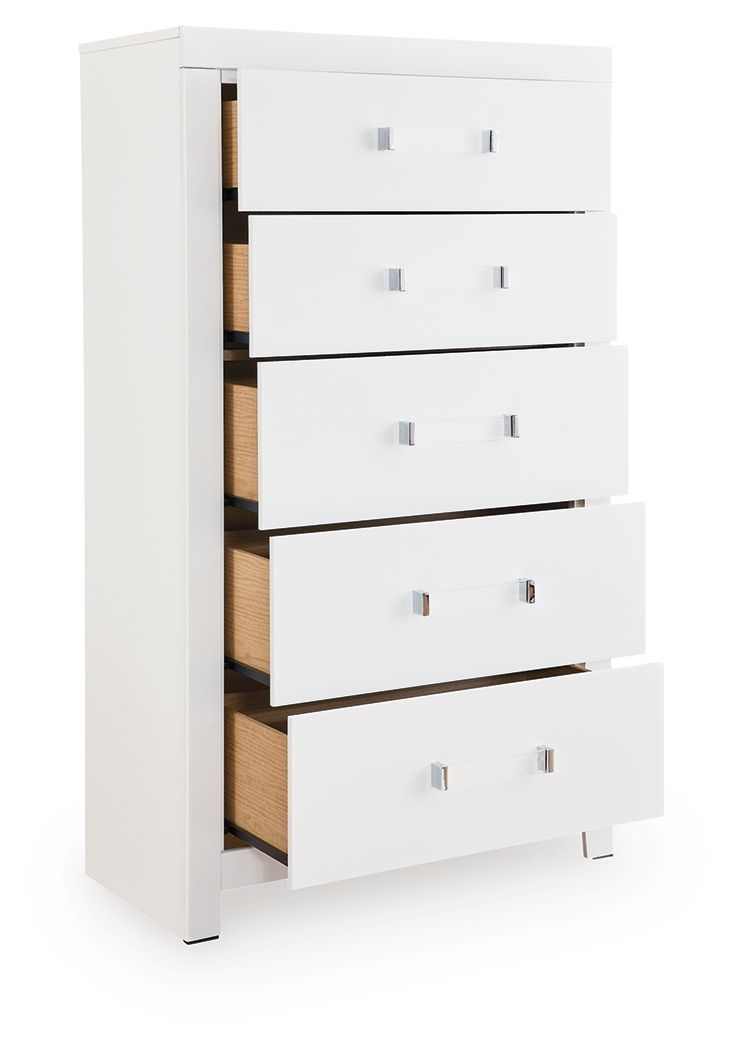 Raechalla - Five Drawer Chest - White