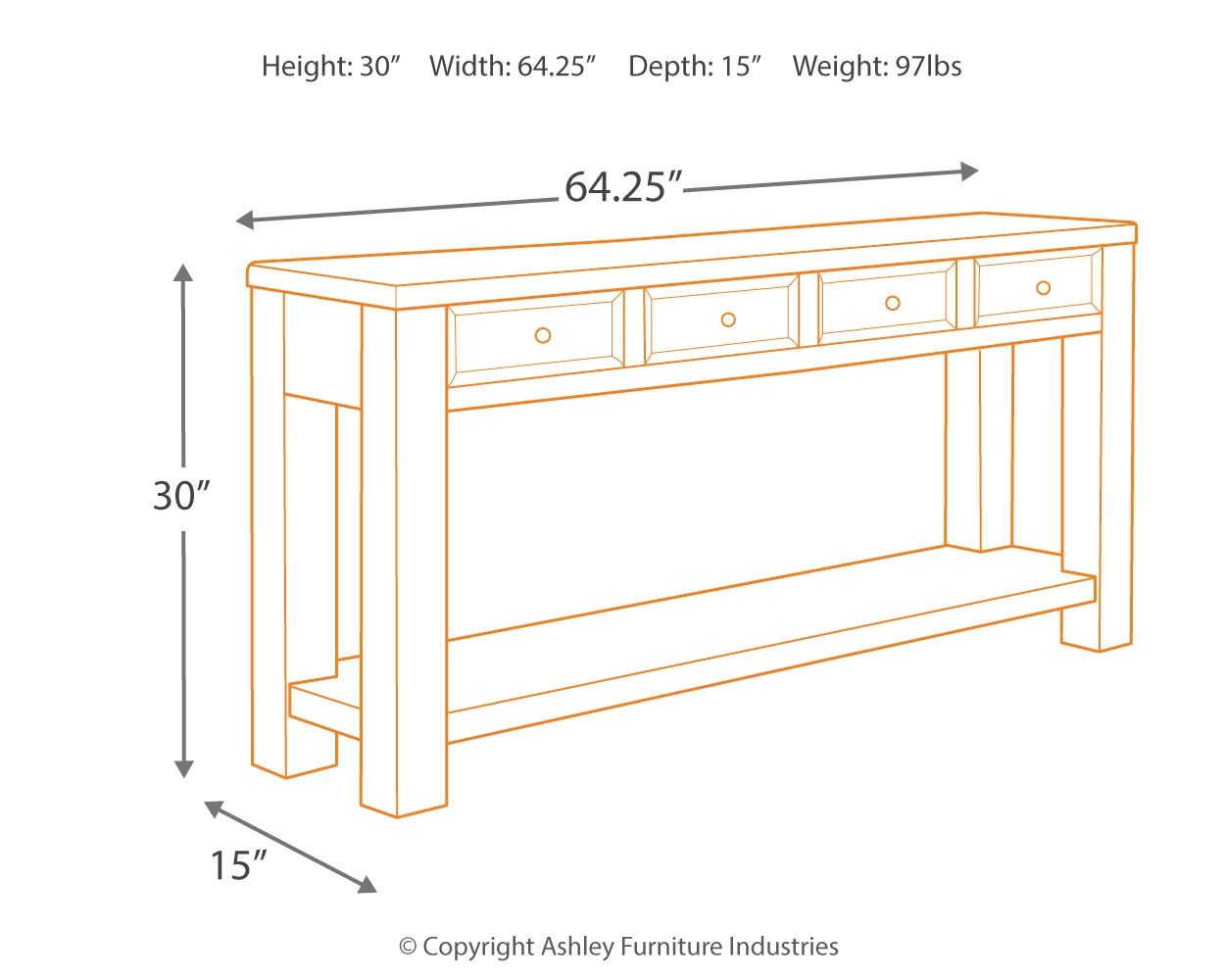 Gavelston - Sofa Table - Black