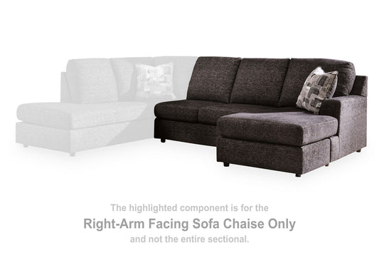 Coralene - RAF Sofa Chaise - Onyx