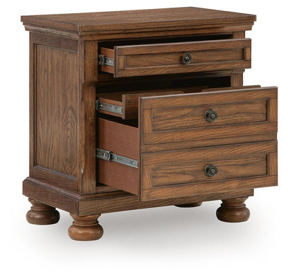 Havenstein - Two Drawer Night Stand - Warm Brown