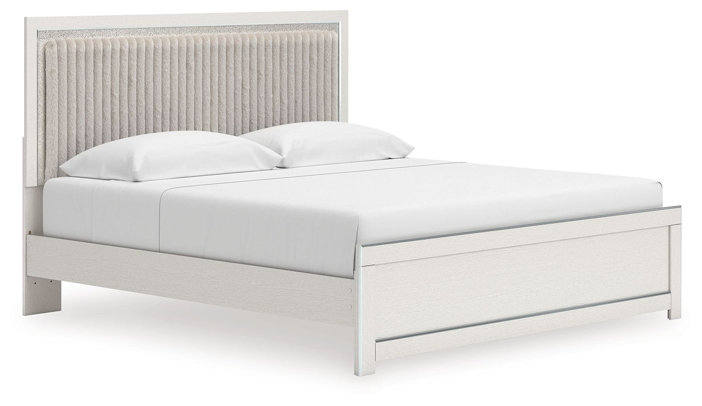 Birmonton - Upholstered Panel Bed With Roll Slats
