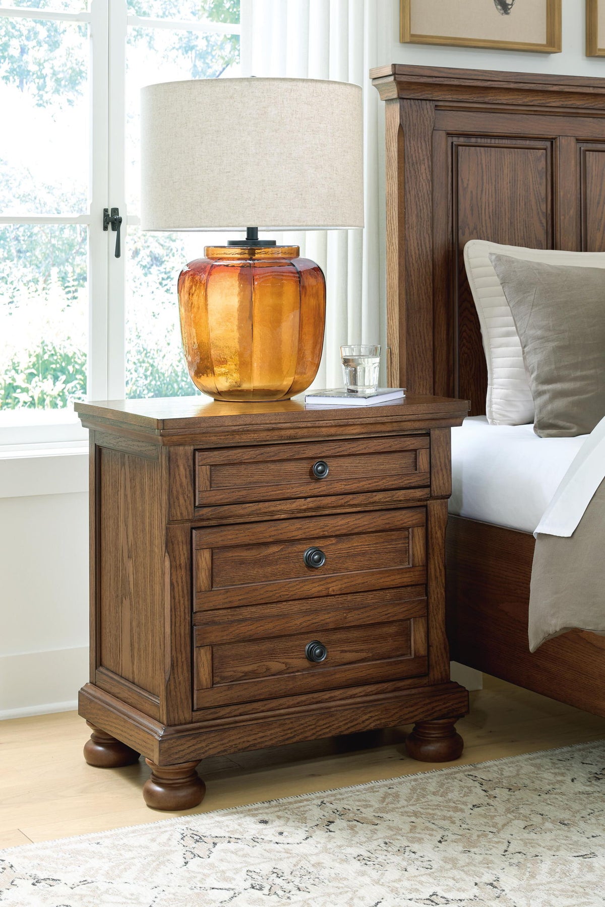 Havenstein - Two Drawer Night Stand - Warm Brown