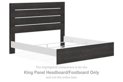 Delmorta - King Panel Headboard/Footboard - Dark Gray