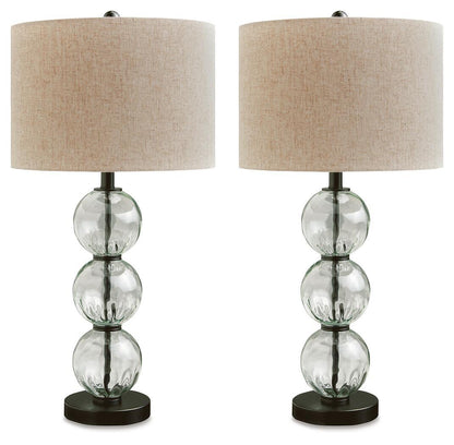 Airbal - Glass Table Lamp (Set of 2) - Clear / Black
