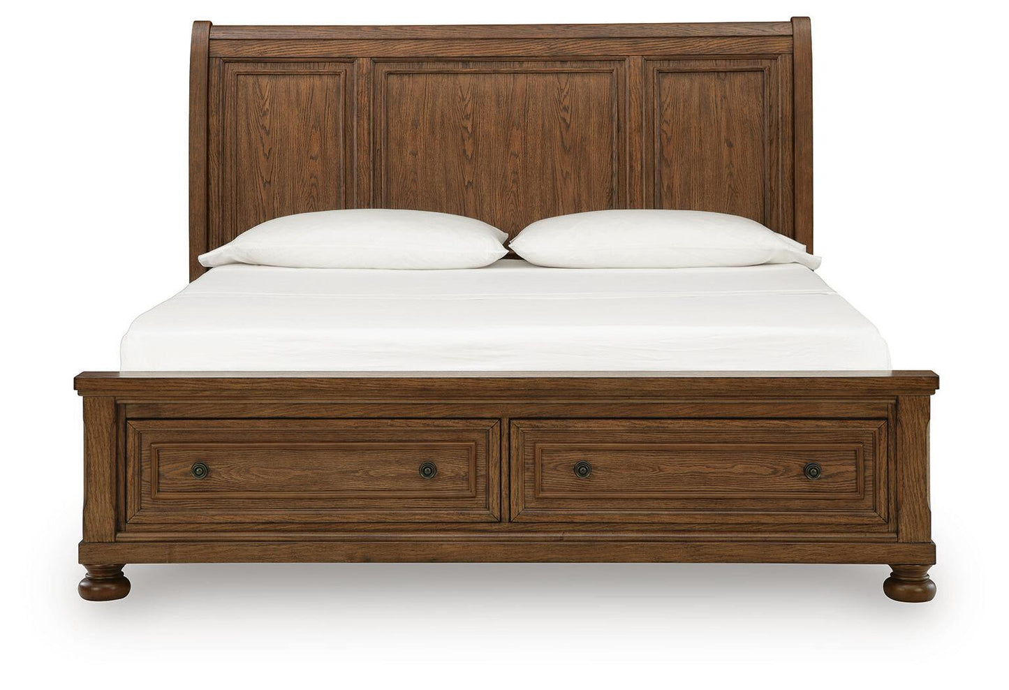 Havenstein - King Sleigh Storage Bed - Warm Brown