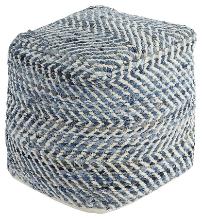 Chevron - Pouf - Blue