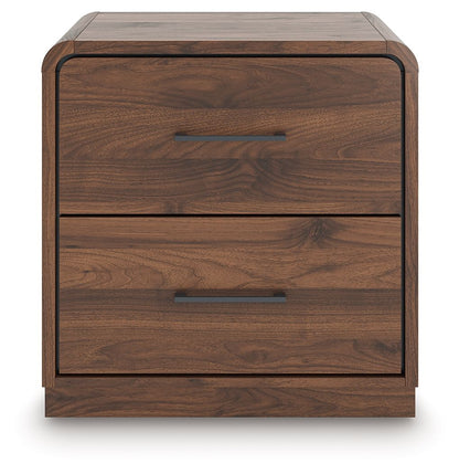 Hollinaze - Two Drawer Night Stand - Walnut Brown