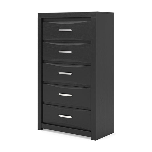 Jeffon - Five Drawer Chest - Black