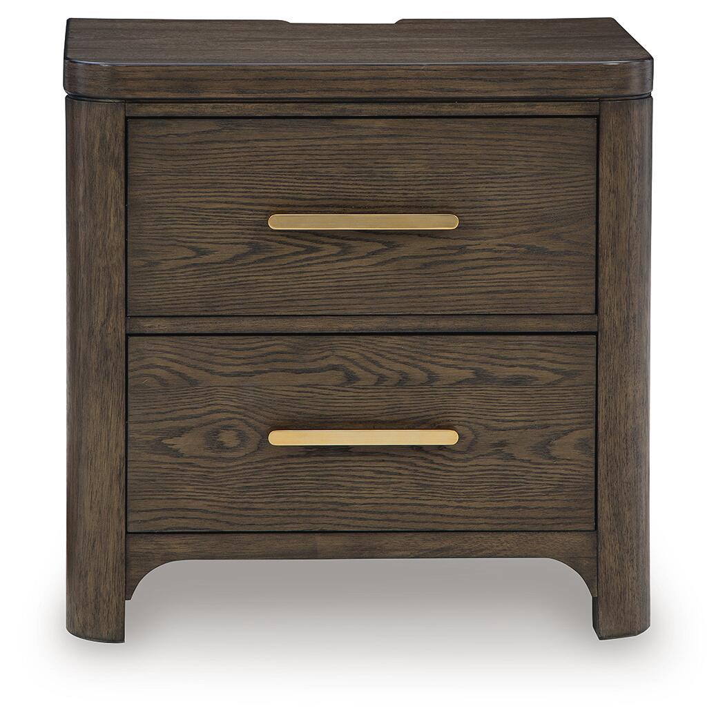 Darimore - Two Drawer Night Stand - Burnished Brown