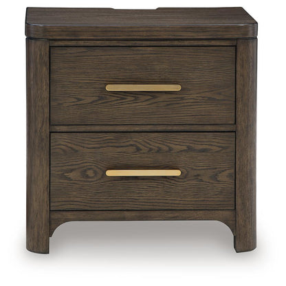 Darimore - Two Drawer Night Stand - Burnished Brown