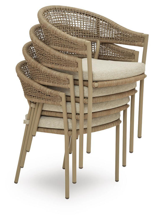 Ocean Park - Arm Chair With Cushion (Set of 4) - Beige
