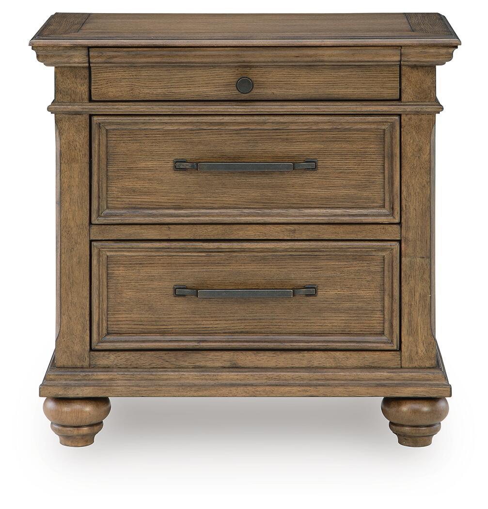 Waynely - Three Drawer Night Stand - Medium Brown