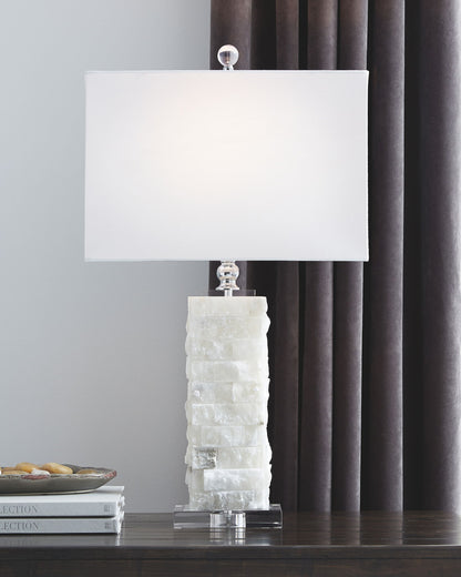 Malise - Alabaster Table Lamp  - White