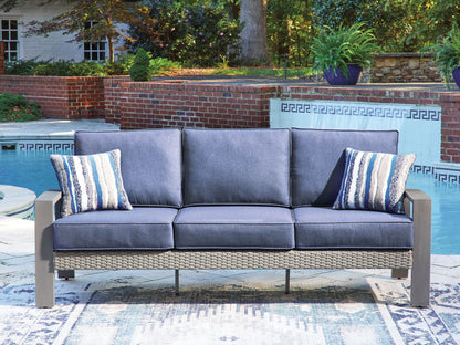 Dillon Beach - Sofa With Cushion - Blue / Gray