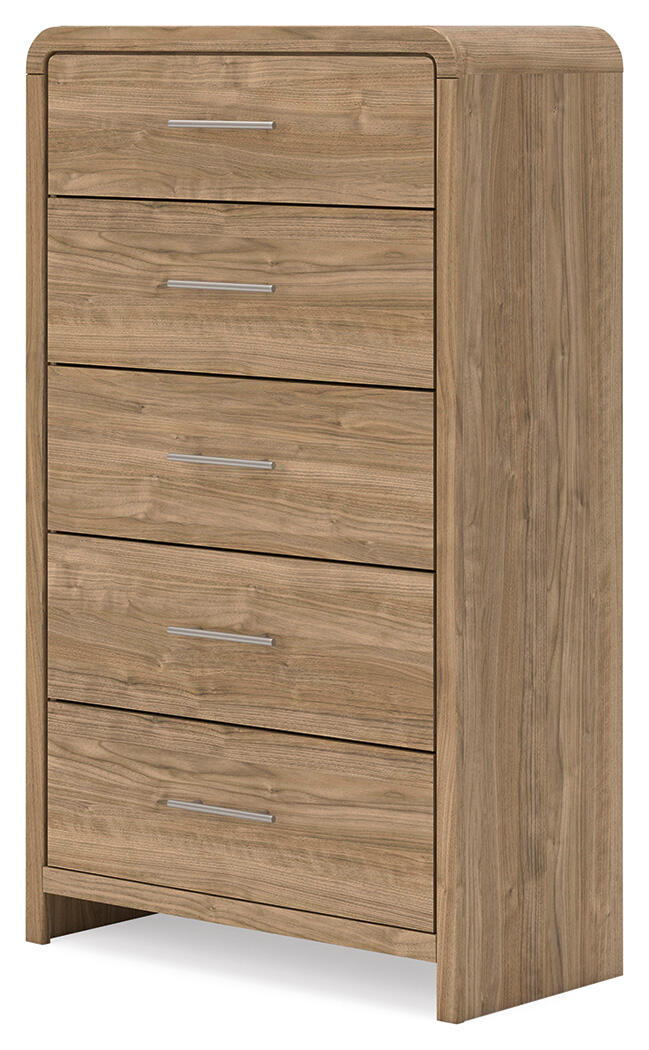 Dovander - Five Drawer Chest - Warm Natural Brown