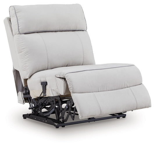 Grafton Pike - Power Armless Recliner With Adjustable Headrest - Pearl / Ash