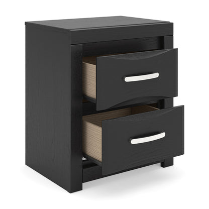 Jeffon - Two Drawer Night Stand - Black