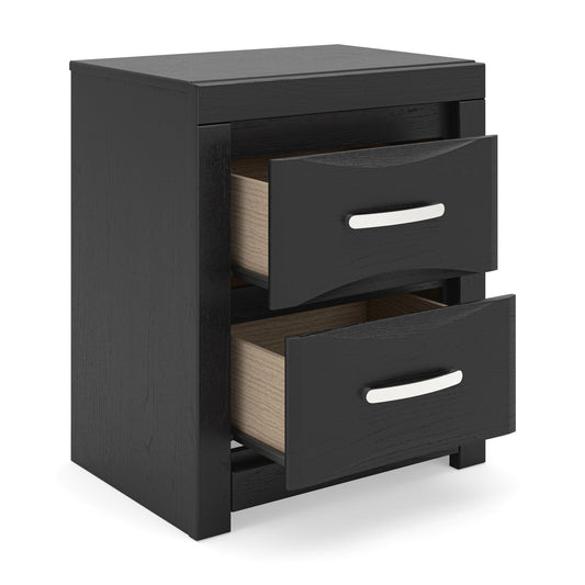 Jeffon - Two Drawer Night Stand - Black