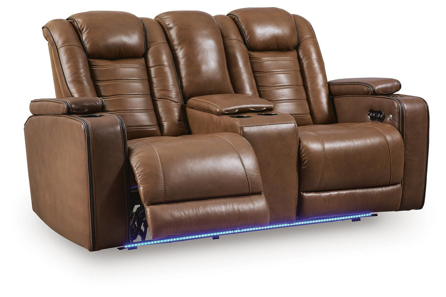 Metro Oasis - Power Reclining Loveseat With Console / Adjustable Headrest - Amber