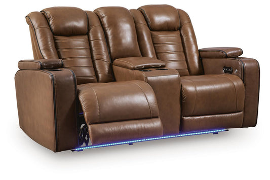 Metro Oasis - Power Reclining Loveseat With Console / Adjustable Headrest - Amber