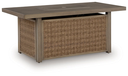 Revare Beach - Rectangular Fire Pit Table - Beige