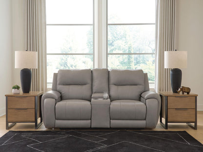 Trendsetter - Power Reclining Loveseat With Audio Seating - Ash