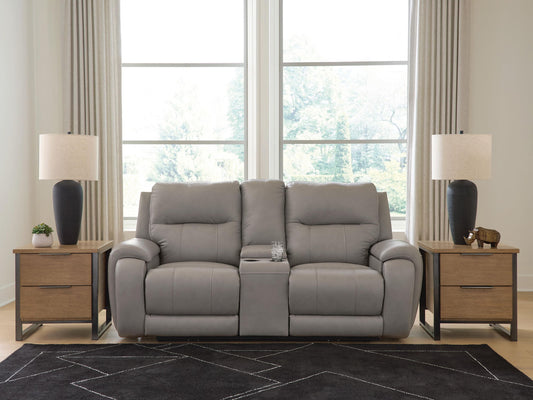 Trendsetter - Power Reclining Loveseat With Audio Seating - Ash