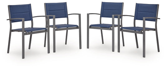 Point Bonita - Sling Arm Chair (Set of 4) - Blue / Gray