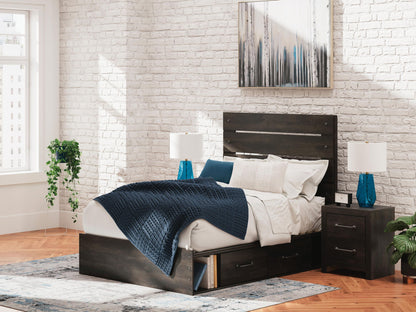 Delmorta - Panel Bed With Storage