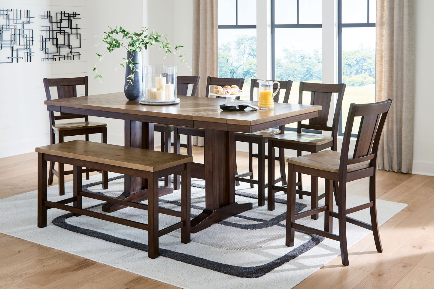 Anixburg - Dining Room Counter Height Set