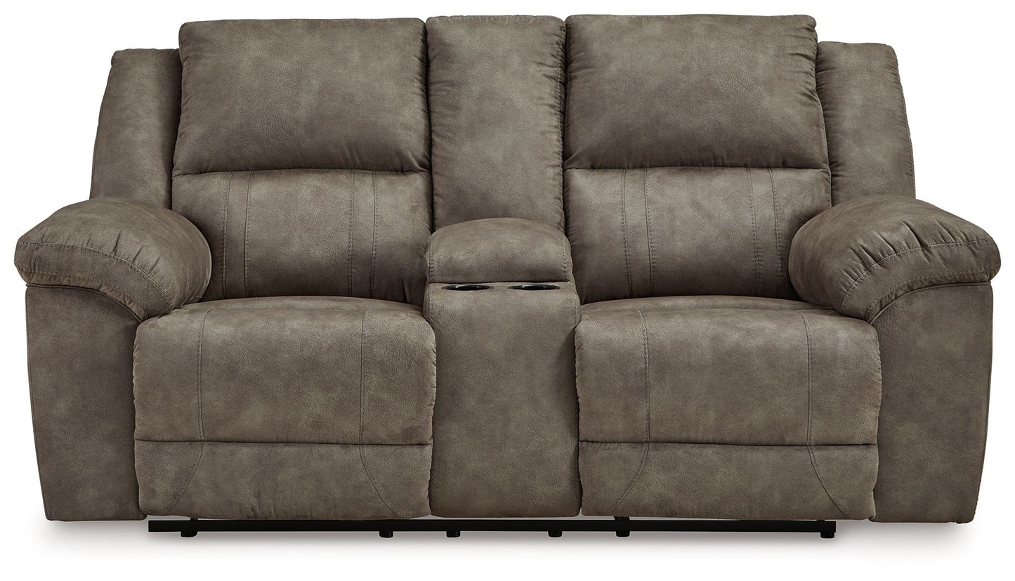 Laresview - Dbl Reclining Loveseat with Console - Fossil