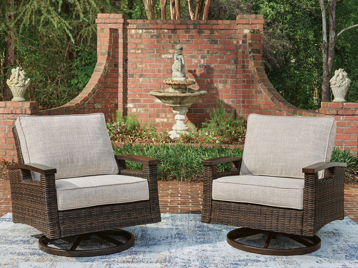 Drakes Beach - Swivel Lounge Chair (Set of 2) - Dark Brown