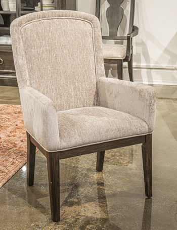 Bannette - Dining Upholstered Arm Chair (Set of 2) - Light Gray / Dark Brown