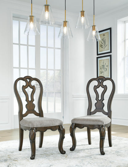 Maylee - Dining Upholstered Side Chair (Set of 2) - Dark Brown