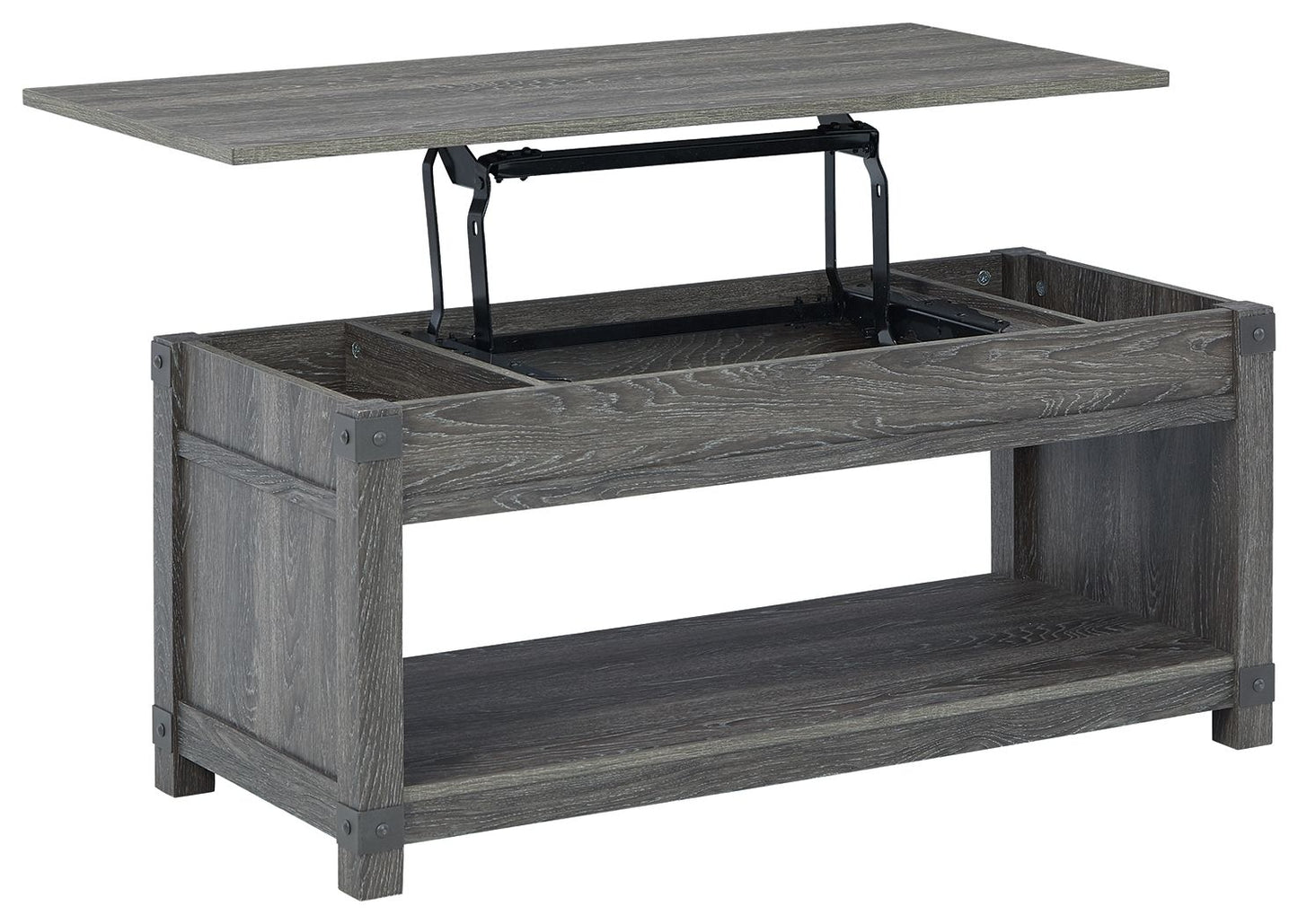 Freedan - Rect Lift Top Cocktail Table - Grayish Brown