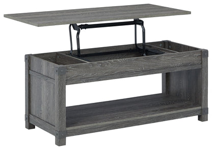 Freedan - Rect Lift Top Cocktail Table - Grayish Brown