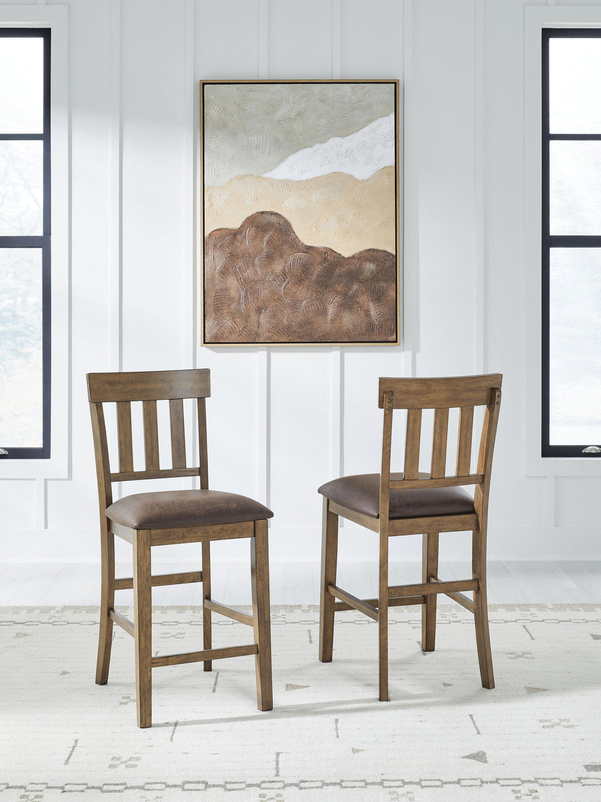 Broxtyn - Upholstered Barstool (Set of 2) - Light Brown